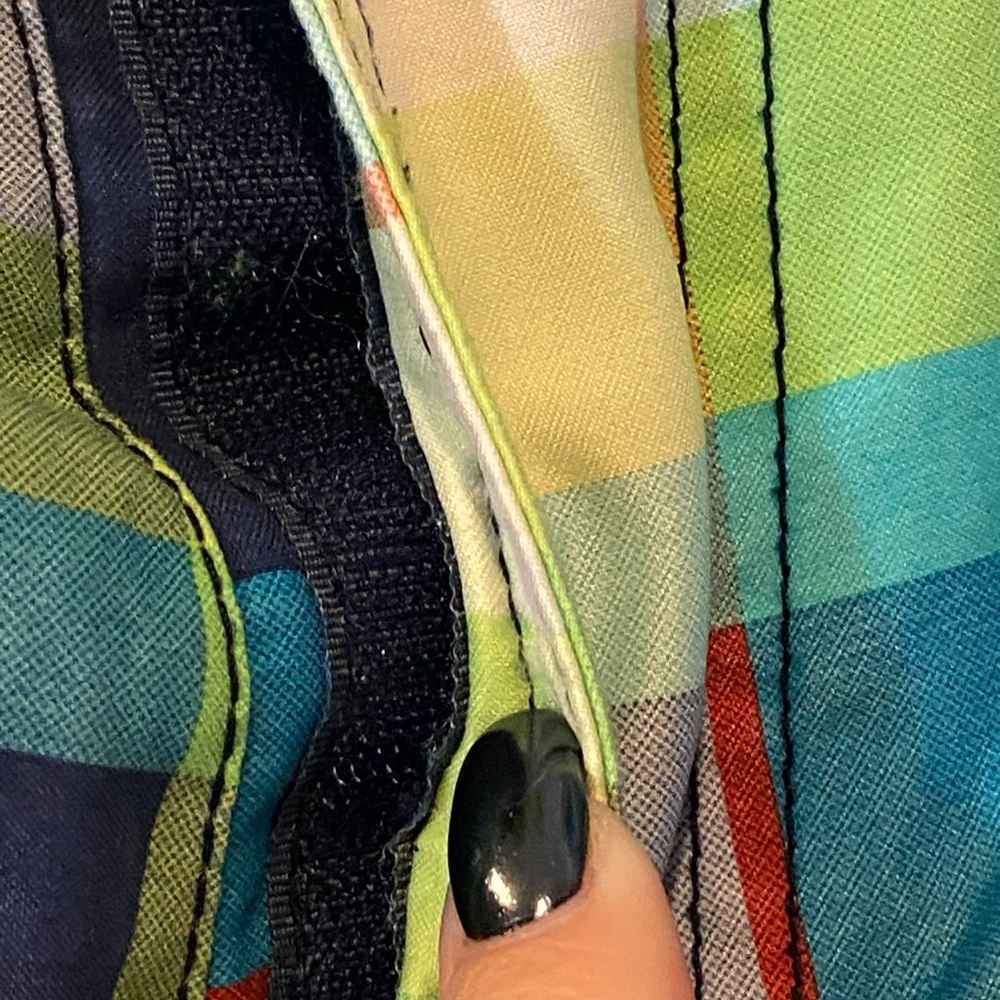 Hollister Boardshorts Swim Trunks Men's Size Large Blue Neon Green Plaid Unlined - Picture 7 of 12